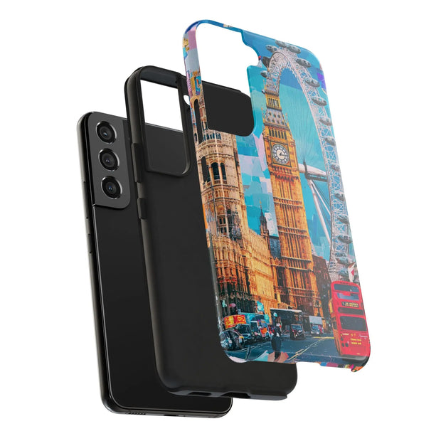 London Big Ben Collage Tough Phone Case – Vibrant City Pop Art Design