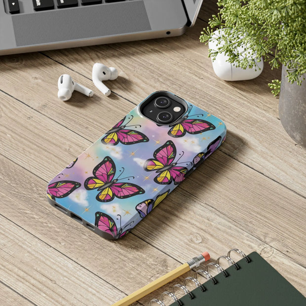 Retro Pop Art Butterfly Sky Tough Phone Case