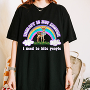 Therapy Is Not Enough I Need to Bite People Deer Comfort Colors T-Shirt Comfort Colors 1717