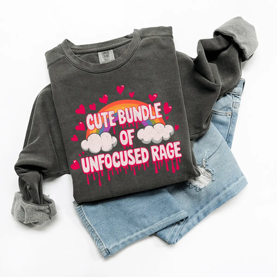 Cute Bundle of Unfocused Rage Funny Comfort Colors Sweatshirt Comfort Colors 1566