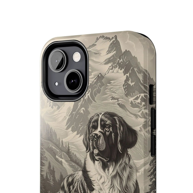 Saint Bernard Toile de Jouy Vintage Tough Phone Case LavenderCeleste