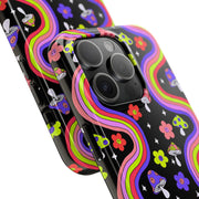 Groovy Mushroom Rainbow Tough Phone Case LavenderCeleste