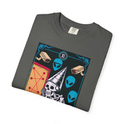 The Conspiracy Theorist Skeleton Tarot Comfort Colors Tee LavenderCeleste