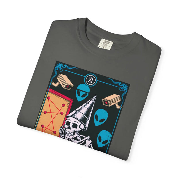 The Conspiracy Theorist Skeleton Tarot Comfort Colors Tee LavenderCeleste