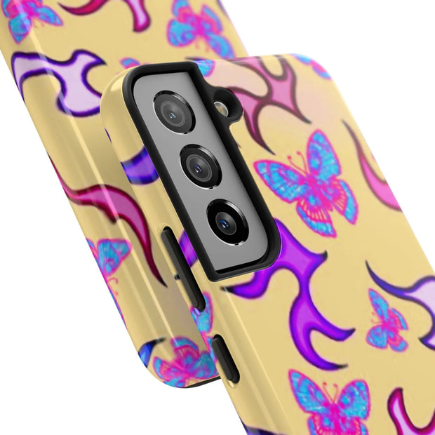 Y2K Butterfly Flames Retro Tough Phone Case LavenderCeleste