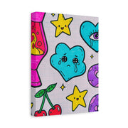 Kawaii Lava Lamp Sad Cloud Snake Matte Canvas Print LavenderCeleste