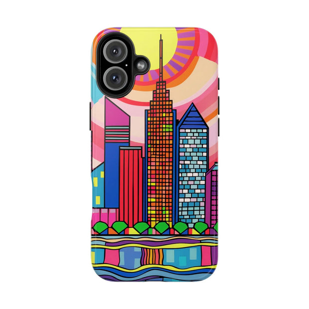 Tulsa Oklahoma Retro Pop Skyline Tough Phone Case LavenderCeleste