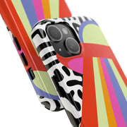 Retro Mod UFO Rainbow Beam Tough Phone Case LavenderCeleste