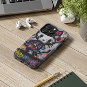 Goth Street Cat Pop Art Graffiti Tough Phone Case LavenderCeleste