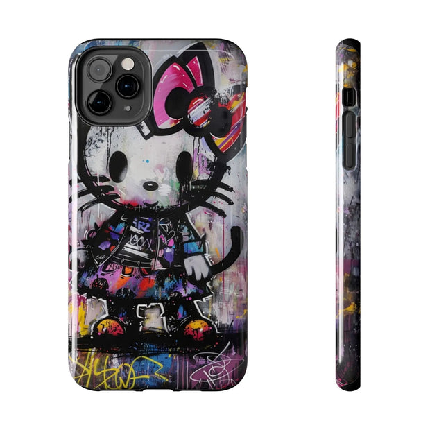 Goth Street Cat Pop Art Graffiti Tough Phone Case LavenderCeleste