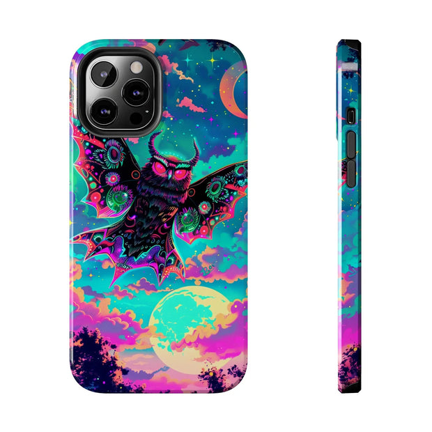 Mothman Tough Phone Case – Psychedelic Neon Cryptid Aesthetic - LavenderCeleste