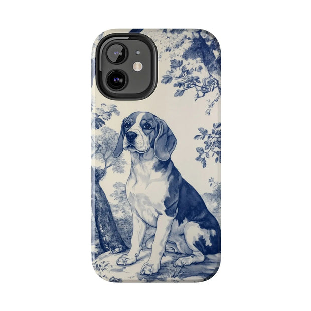 Blue Toile Beagle Country Scenic Tough Phone Case LavenderCeleste