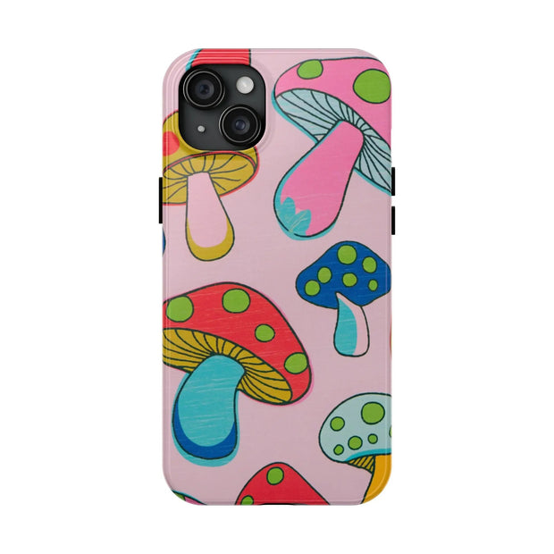 Retro Groovy Mushroom Tough Phone Case LavenderCeleste
