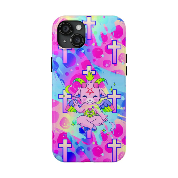 Pastel Goth Kawaii Baphomet Tough Phone Case LavenderCeleste