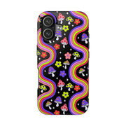 Groovy Mushroom Rainbow Tough Phone Case LavenderCeleste