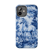 Blue Toile Horse Country Scenic Tough Phone Case LavenderCeleste