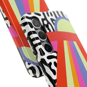 Retro Mod UFO Rainbow Beam Tough Phone Case LavenderCeleste