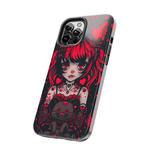 Kawaii Gothpunk Red Heart Tough Phone Case