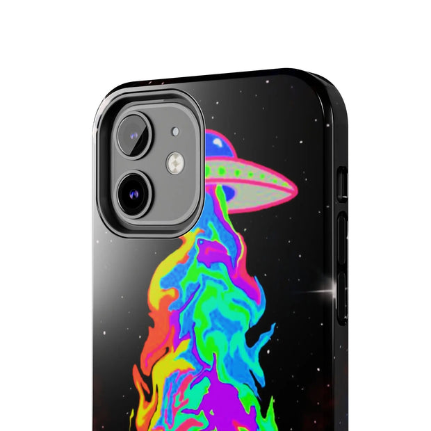 Psychedelic Neon UFO Abduction Tough Phone Case LavenderCeleste