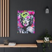 Marilyn Monroe Graffiti Matte Canvas – Neon Pop Art Street Style Wall Decor - LavenderCeleste