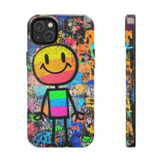 Rainbow Graffiti Smiley Tough Phone Case LavenderCeleste