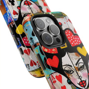 Queen of Hearts Pop Art Tough Phone Case LavenderCeleste