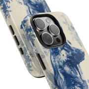 Blue Toile German Shepherd Scenic Tough Phone Case LavenderCeleste