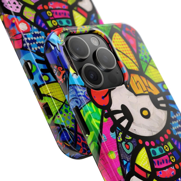 Pop Patchwork Kitty Tough Phone Case LavenderCeleste