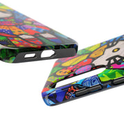 Pop Patchwork Kitty Tough Phone Case LavenderCeleste