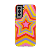 Retro Rainbow Star Groovy Tough Phone Case LavenderCeleste