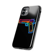Neon Rainbow Gun Tough Phone Case – Bold Retro Vaporwave Aesthetic Printify