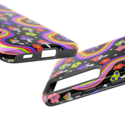 Groovy Mushroom Rainbow Tough Phone Case LavenderCeleste