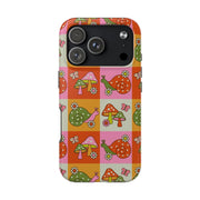 Retro Groovy Snail and Mushroom Tough Phone Case LavenderCeleste