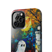 Lonely Ghost Tough Phone Case – Abstract Fall Park Bench Painting