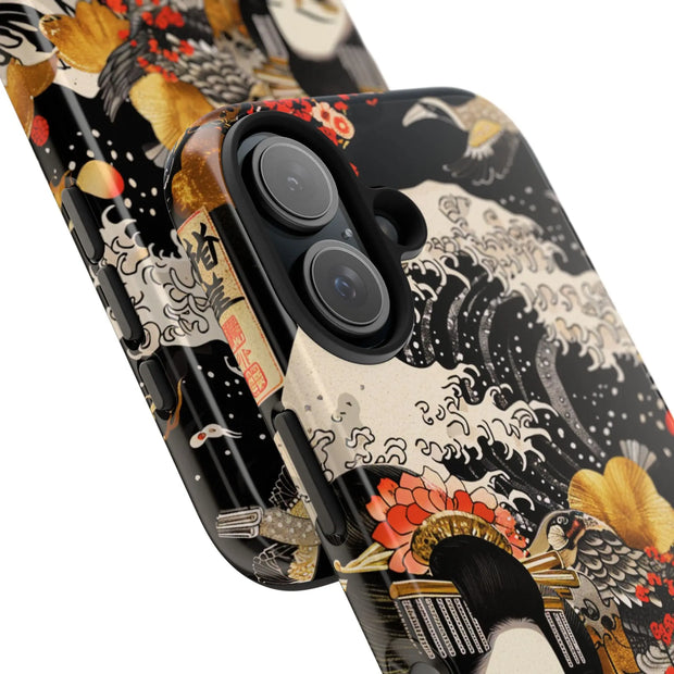 Golden Geisha Wave Japanese Art Tough Phone Case