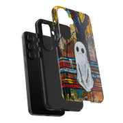 Sad Ghost on Park Bench Abstract Art Phone Case LavenderCeleste