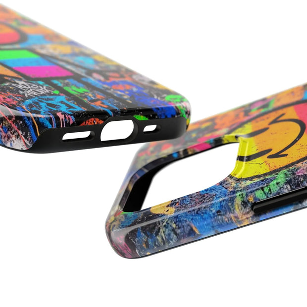 Rainbow Graffiti Smiley Tough Phone Case LavenderCeleste