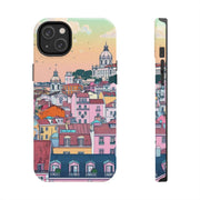Lisbon Portugal Tough Phone Case – Pastel City Skyline Aesthetic