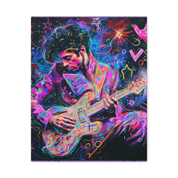 Electric Purple Guitar Legend Matte Canvas Art Printify