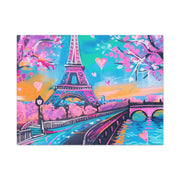 Pink Paris Eiffel Tower Dreamy Matte Canvas Art LavenderCeleste