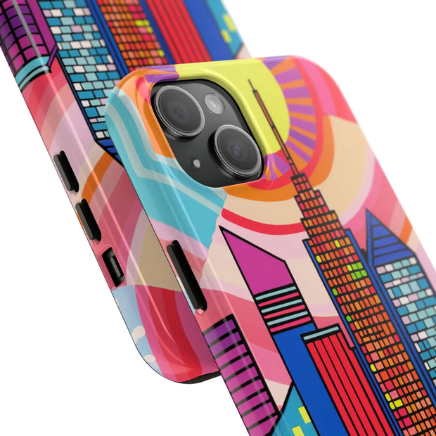 Tulsa Oklahoma Retro Pop Skyline Tough Phone Case LavenderCeleste