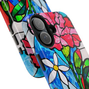 January Carnation Stained Glass Birth Flower Tough Phone Case