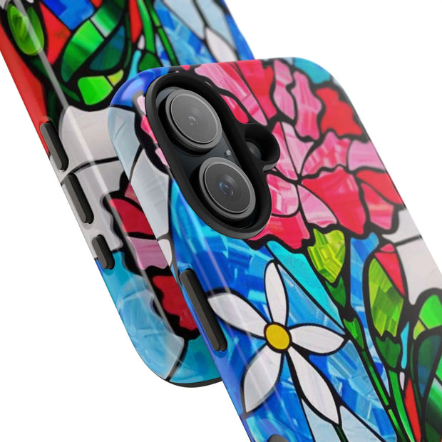 January Carnation Stained Glass Birth Flower Tough Phone Case