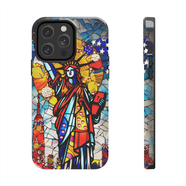 Statue of Liberty Mosaic Art Tough Phone Case LavenderCeleste