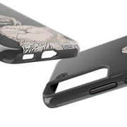 Skeleton Scratch Cat Gothic Humor Tough Phone Case LavenderCeleste