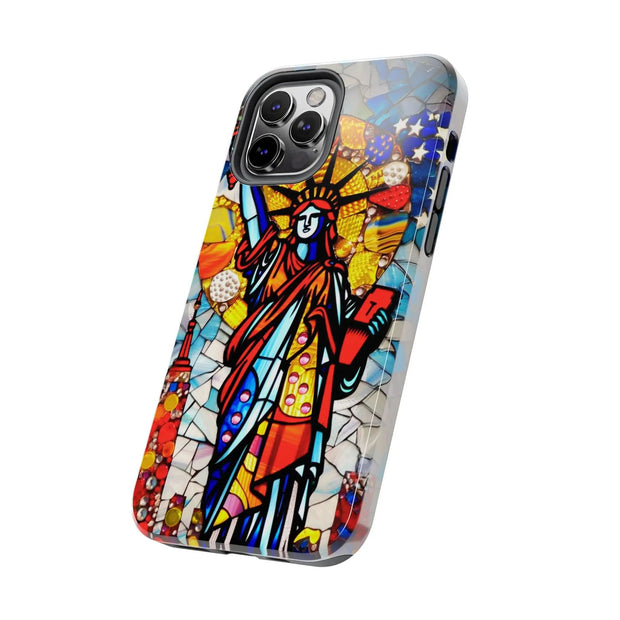 Statue of Liberty Mosaic Art Tough Phone Case LavenderCeleste