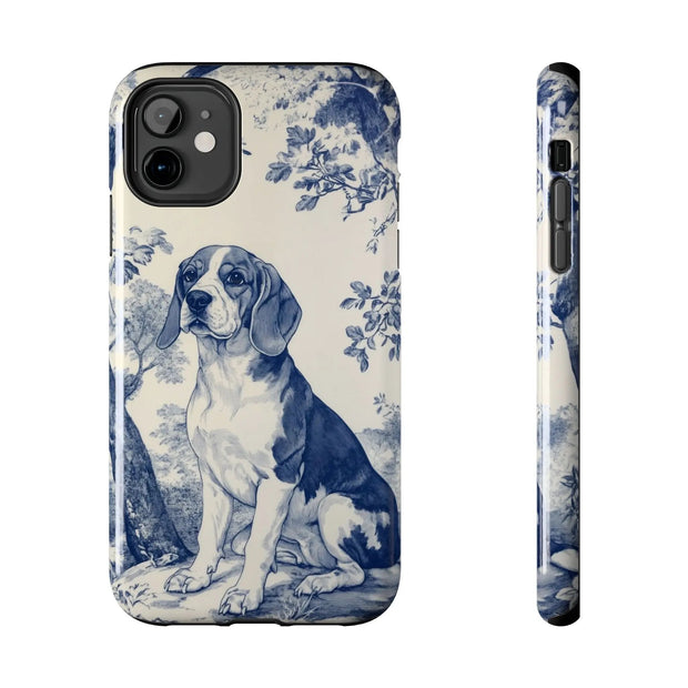 Blue Toile Beagle Country Scenic Tough Phone Case LavenderCeleste