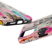 Skull Occult Neon Drip Pastel Goth Tough Phone Case LavenderCeleste