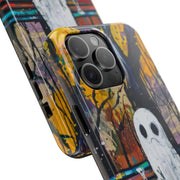 Sad Ghost on Park Bench Abstract Art Phone Case LavenderCeleste