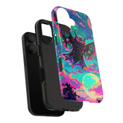 Mothman Tough Phone Case – Psychedelic Neon Cryptid Aesthetic - LavenderCeleste